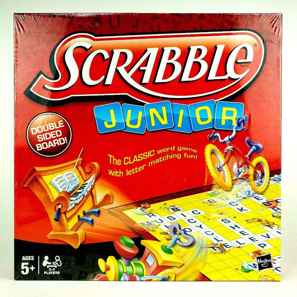 Scrabble Junior Double Sided 2-4 Players Ages 5+ Family Board Game // NEW
